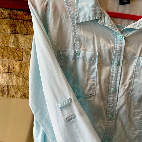 Lane Bryant Light Blue Button Front Shirt Size 20 - Picture 2 of 4